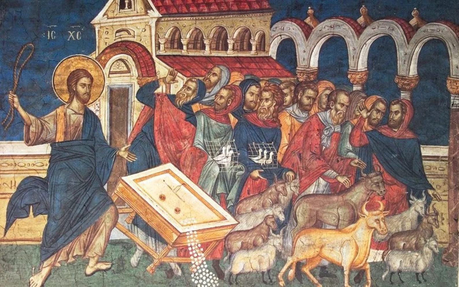 Gesù scaccia i mercanti dal tempio.